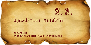 Ujszászi Milán névjegykártya